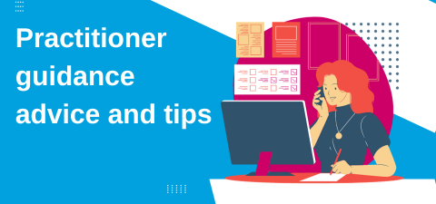 Practitioner guidance advice and tips graphic